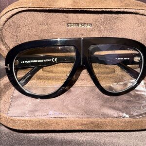 Tom Ford Troy 61m black clear lens aviators TF . Box & Case included TF 836 001